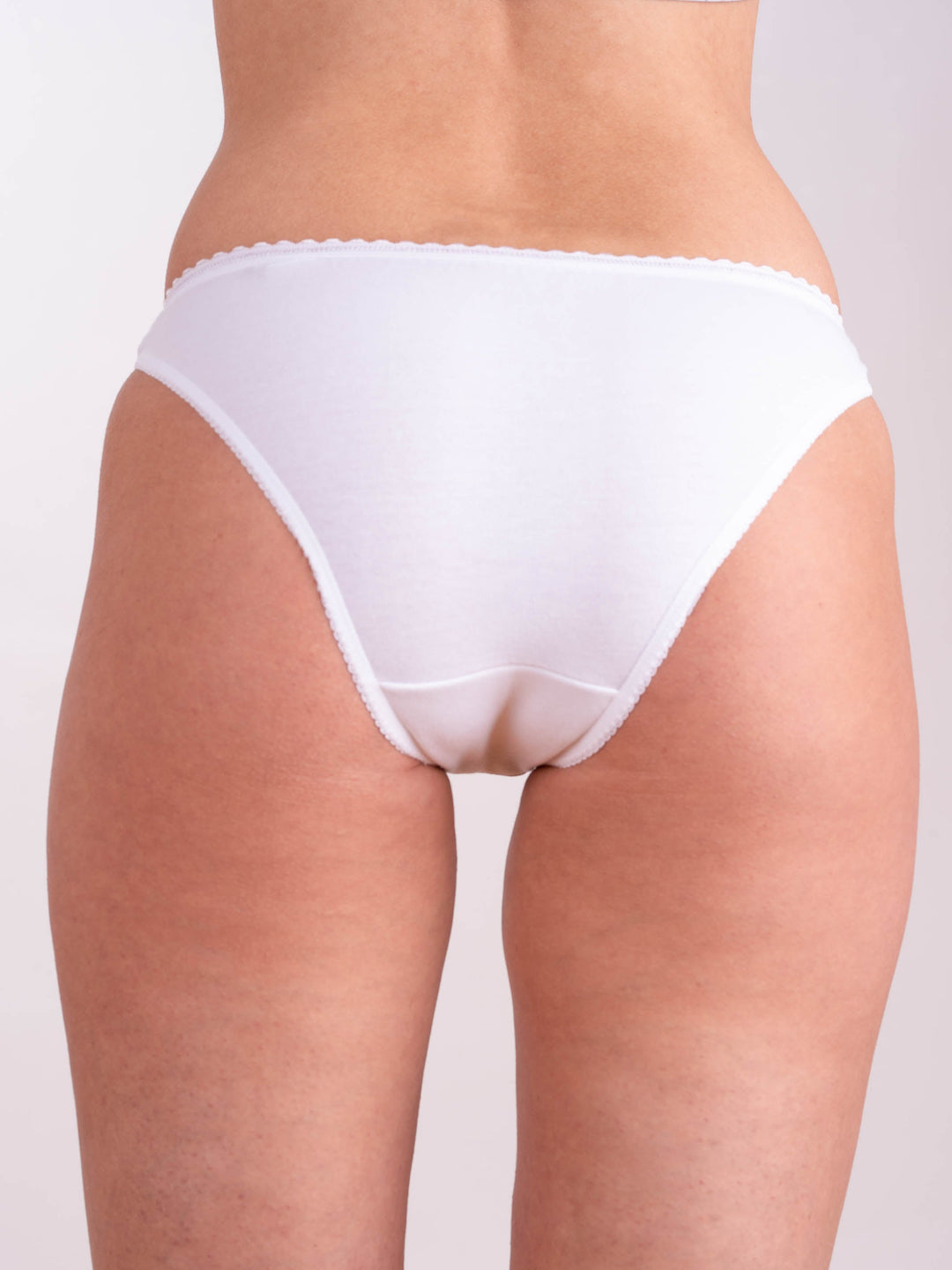 Narrow-sided lace cotton brief - White - (66-white)