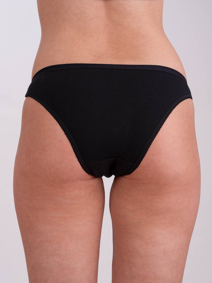 Narrow-sided lace cotton brief - Black - (66-black)