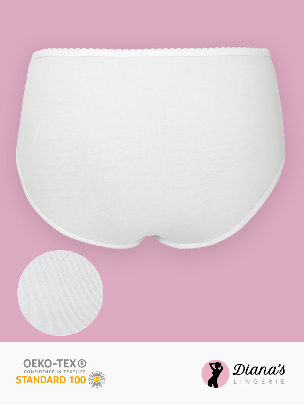 Wide-sided cotton panties - White - (3-white)